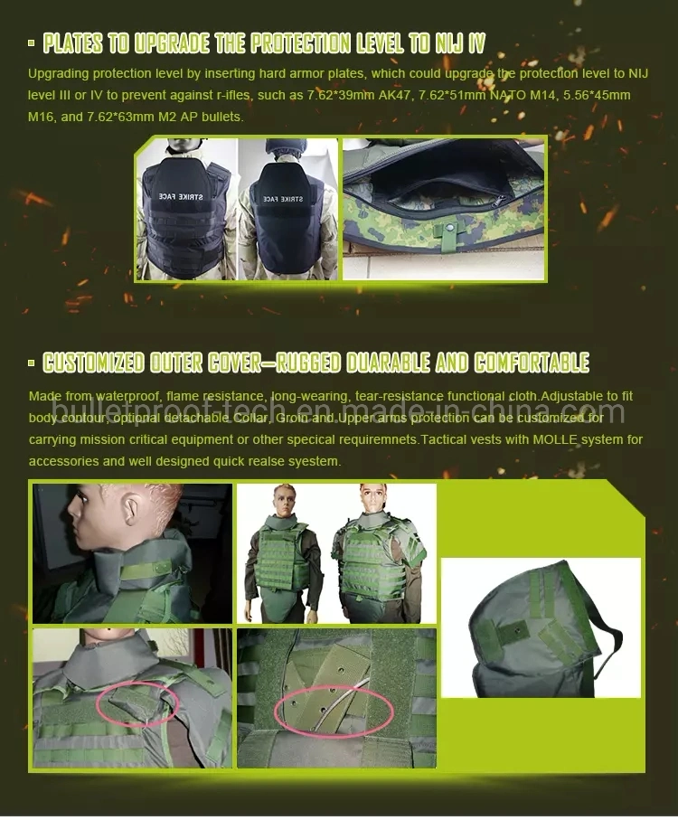 Full Guard Aramid Bulletproof Vest Ballistic Tactical Body Armor Military Equipment