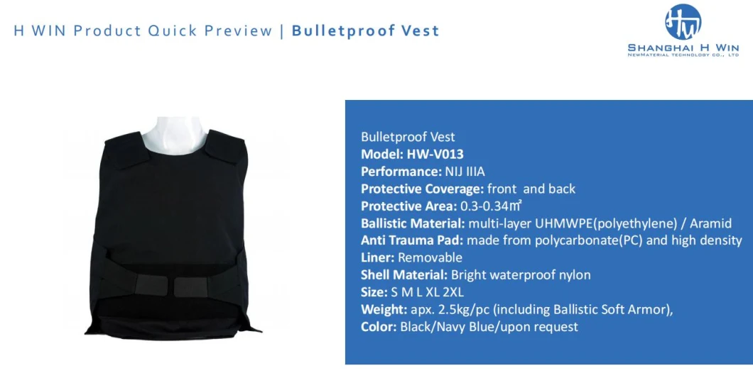 Bulletproof Vest Nij Iiia Ballistic Body Armor with Built-in Pockets